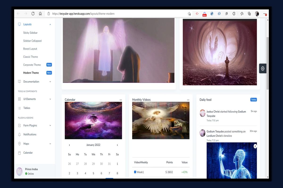 Teoyube App interface preview